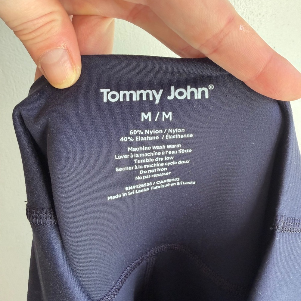 Tommy John Womens Navy Blue High Rise Pocket Leggings Size Medium Activewear - Picture 6 of 7